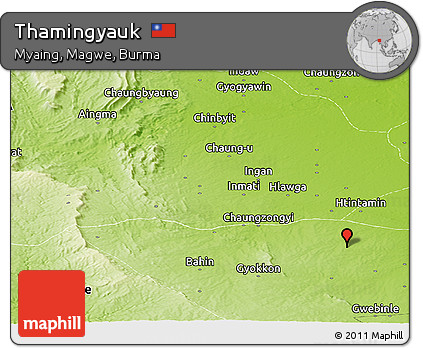 Physical Panoramic Map of Thamingyauk