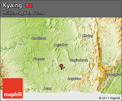 Physical Panoramic Map of Kyaing