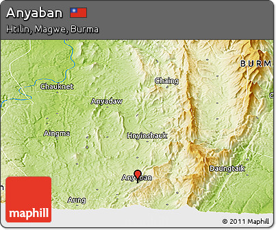 Physical Panoramic Map of Anyaban