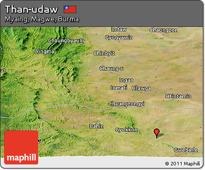 Satellite Panoramic Map of Than-udaw