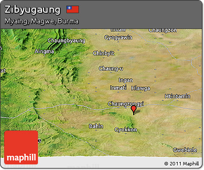 Satellite Panoramic Map of Zibyugaung