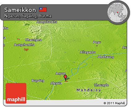 Physical Panoramic Map of Sameikkon