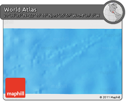Physical 3D Map of the Area around 21° 53' 23" N, 95° 7' 30" W