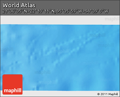 Physical 3D Map of the Area around 21° 53' 23" N, 95° 7' 30" W