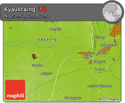 Physical 3D Map of Kyauktaing
