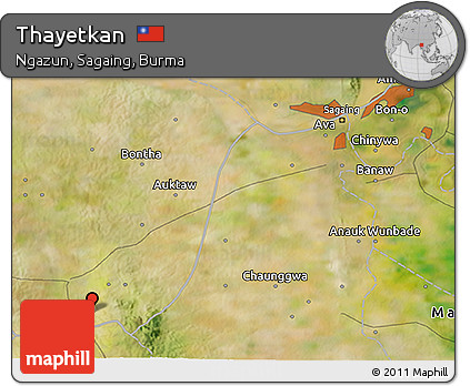 Satellite 3D Map of Thayetkan
