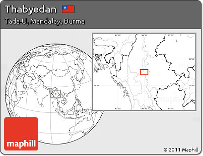 Blank Location Map of Thabyedan