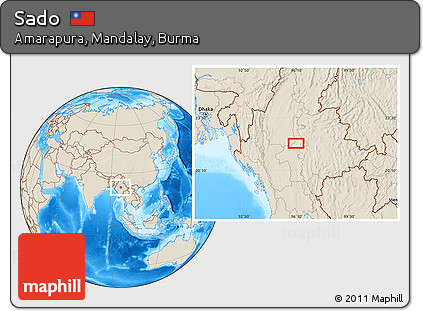 Shaded Relief Location Map of Sado