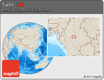 Shaded Relief Location Map of Sado