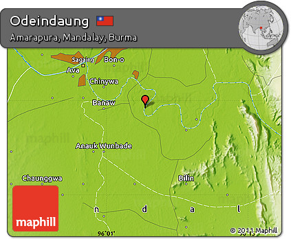 Physical Map of Odeindaung