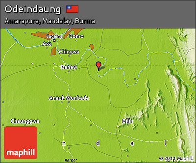 Physical Map of Odeindaung