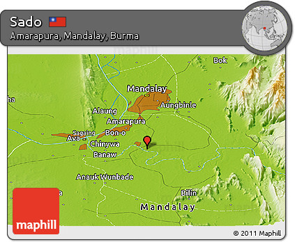 Physical Panoramic Map of Sado