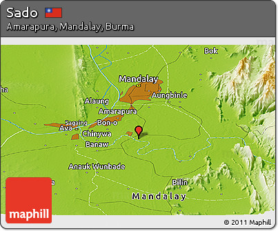Physical Panoramic Map of Sado