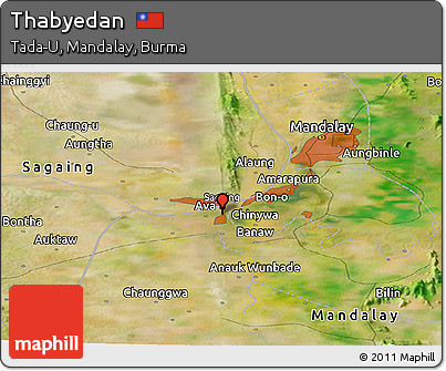Satellite Panoramic Map of Thabyedan