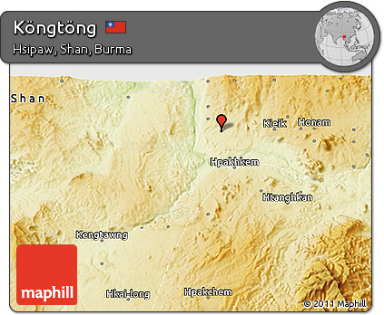 Physical 3D Map of Köngtöng