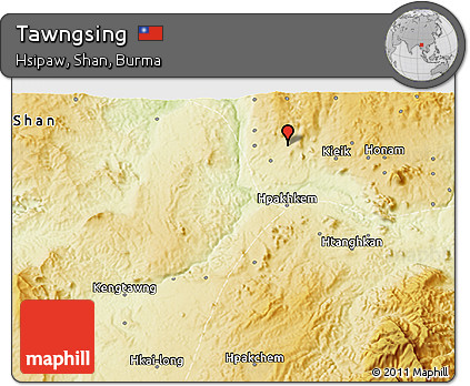 Physical 3D Map of Tawngsing