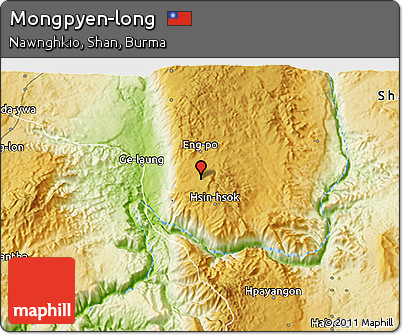 Physical 3D Map of Mongpyen-long