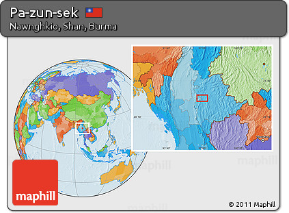 Political Location Map of Pa-zun-sek