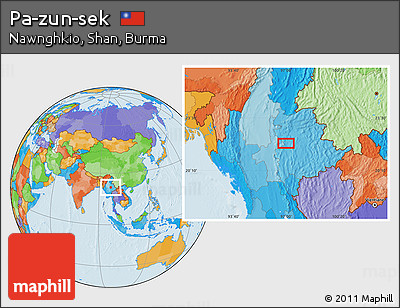 Political Location Map of Pa-zun-sek