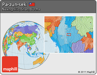 Political Location Map of Pa-zun-sek