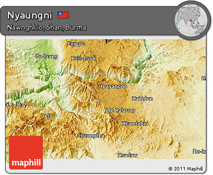 Physical Panoramic Map of Nyaungni