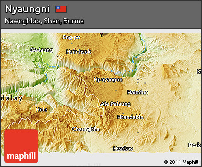 Physical Panoramic Map of Nyaungni