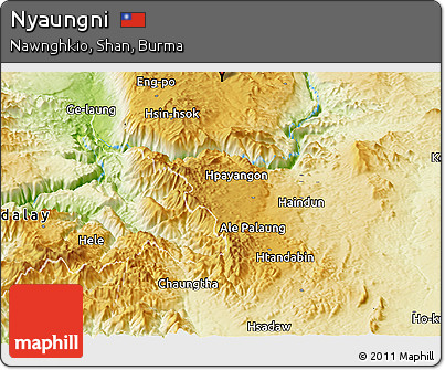 Physical Panoramic Map of Nyaungni