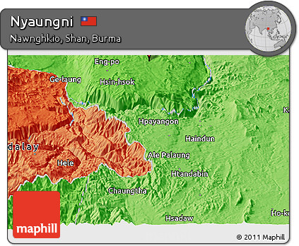 Political Panoramic Map of Nyaungni
