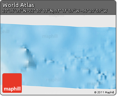 Physical 3D Map of the Area around 21° 53' 23" N, 96° 49' 29" W