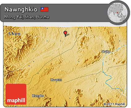 Physical 3D Map of Nawnghkio