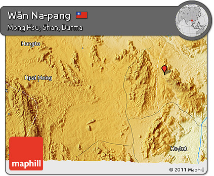 Physical 3D Map of Wān Na-pang