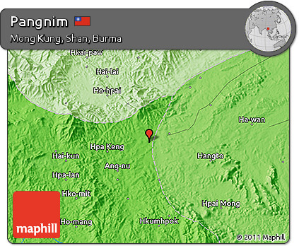Political 3D Map of Pangnim