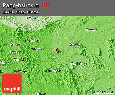 Political 3D Map of Pang-hsi-hsin