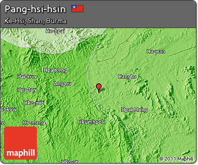 Political 3D Map of Pang-hsi-hsin