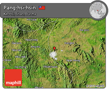 Satellite 3D Map of Pang-hsi-hsin