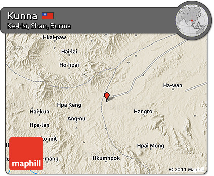 Shaded Relief 3D Map of Kunna