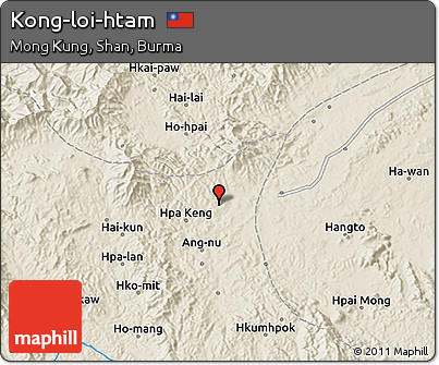 Shaded Relief 3D Map of Kong-loi-htam
