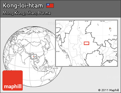 Blank Location Map of Kong-loi-htam