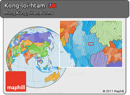 Political Location Map of Kong-loi-htam