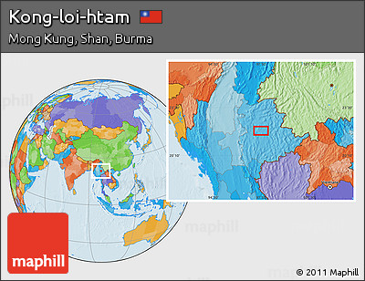 Political Location Map of Kong-loi-htam