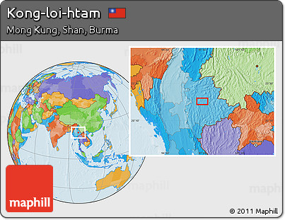 Political Location Map of Kong-loi-htam
