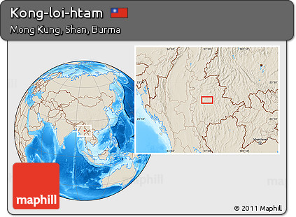 Shaded Relief Location Map of Kong-loi-htam