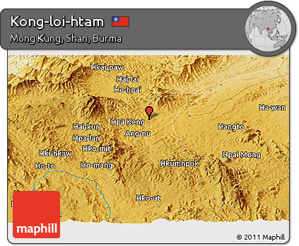Physical Panoramic Map of Kong-loi-htam