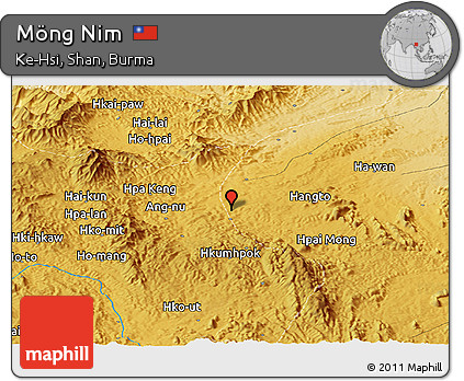 Physical Panoramic Map of Möng Nim
