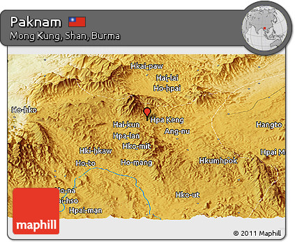 Physical Panoramic Map of Paknam