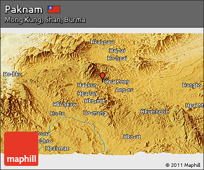 Physical Panoramic Map of Paknam
