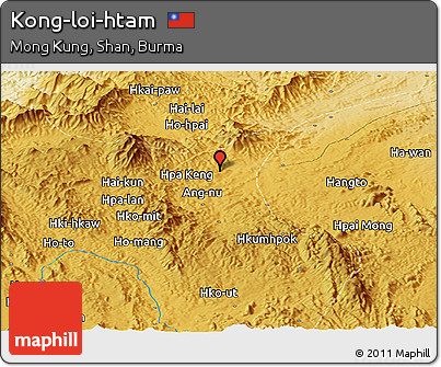 Physical Panoramic Map of Kong-loi-htam