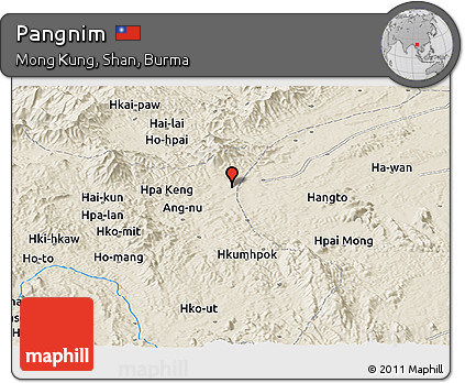 Shaded Relief Panoramic Map of Pangnim
