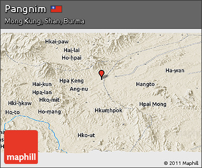 Shaded Relief Panoramic Map of Pangnim