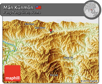 Physical 3D Map of Mān Kūnmōn
